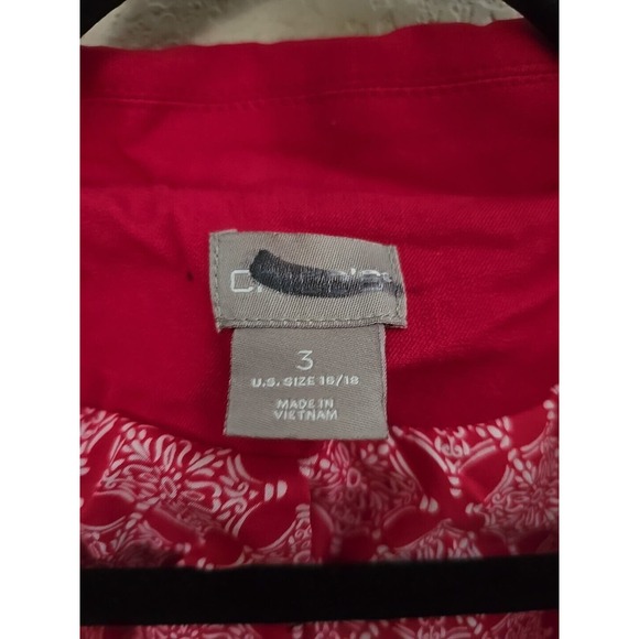 Chico's Maraschino Cherry Bi-Stretch Long Sleeve Casual Jacket Womans Size 3 - Picture 4 of 5
